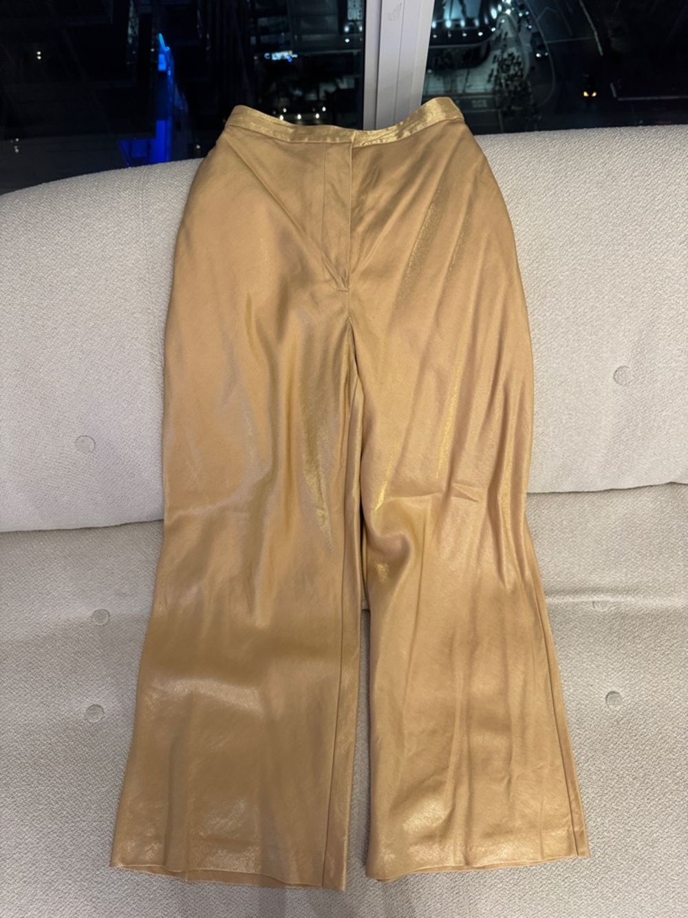 Gold Wide-Leg Pants